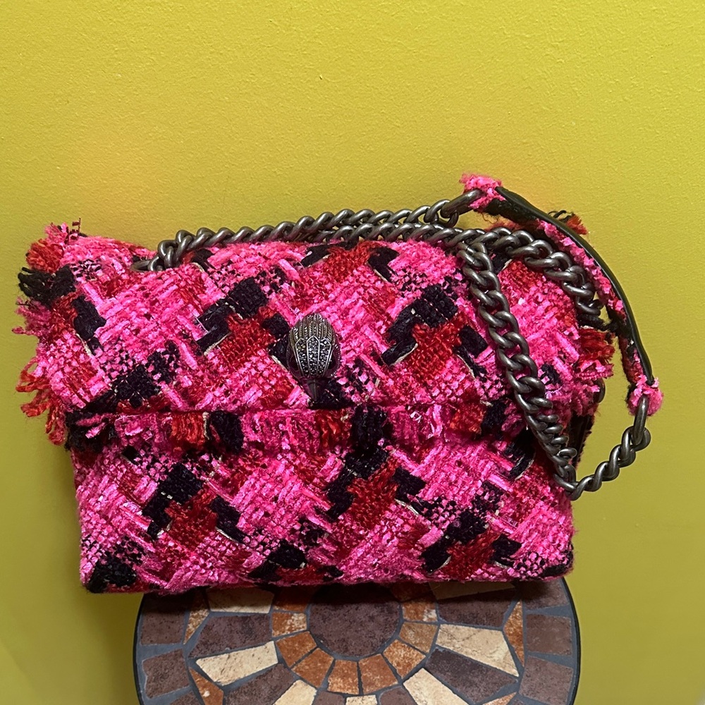 Kurt Geiger Pink Tweed Shoulder Bag